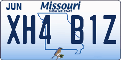 MO license plate XH4B1Z