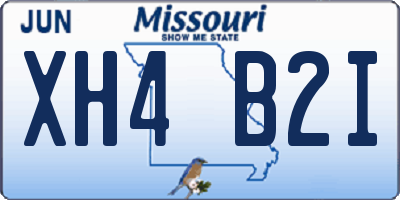 MO license plate XH4B2I