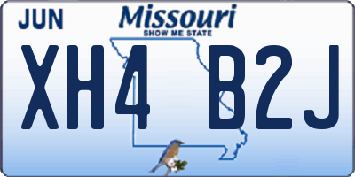 MO license plate XH4B2J