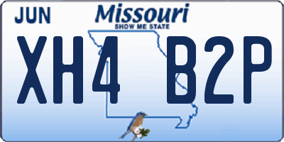 MO license plate XH4B2P