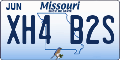 MO license plate XH4B2S