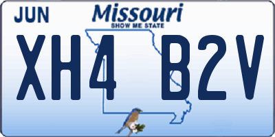 MO license plate XH4B2V
