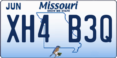 MO license plate XH4B3Q