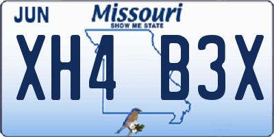 MO license plate XH4B3X