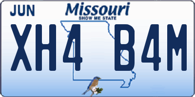 MO license plate XH4B4M