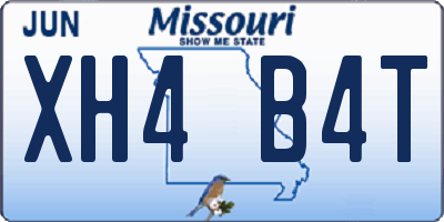 MO license plate XH4B4T