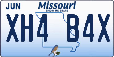 MO license plate XH4B4X