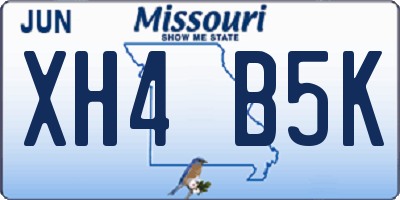 MO license plate XH4B5K