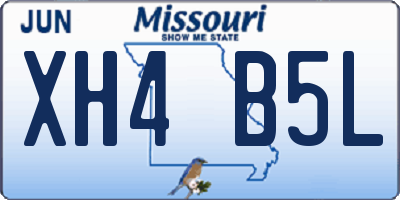 MO license plate XH4B5L