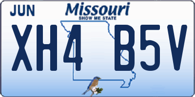 MO license plate XH4B5V