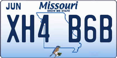 MO license plate XH4B6B