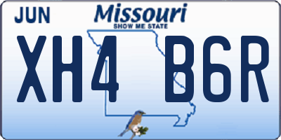 MO license plate XH4B6R