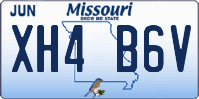 MO license plate XH4B6V
