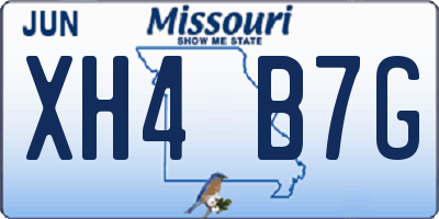 MO license plate XH4B7G