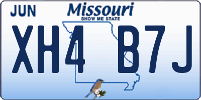 MO license plate XH4B7J