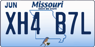 MO license plate XH4B7L