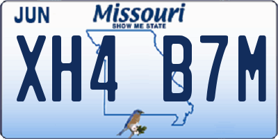 MO license plate XH4B7M