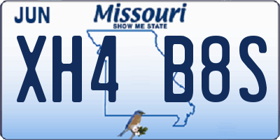 MO license plate XH4B8S