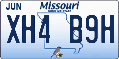 MO license plate XH4B9H