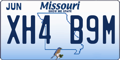 MO license plate XH4B9M