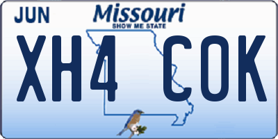 MO license plate XH4C0K