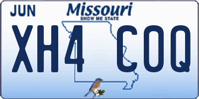 MO license plate XH4C0Q