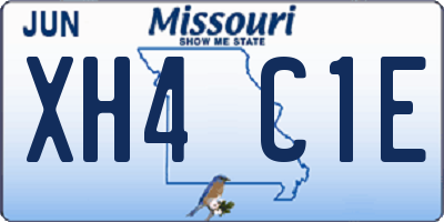 MO license plate XH4C1E