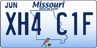 MO license plate XH4C1F