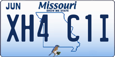 MO license plate XH4C1I