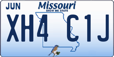 MO license plate XH4C1J