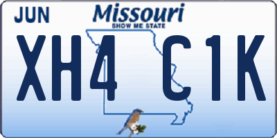 MO license plate XH4C1K