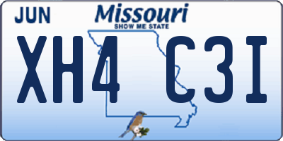MO license plate XH4C3I