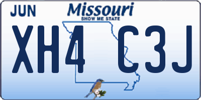 MO license plate XH4C3J