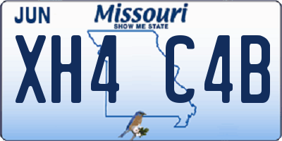 MO license plate XH4C4B