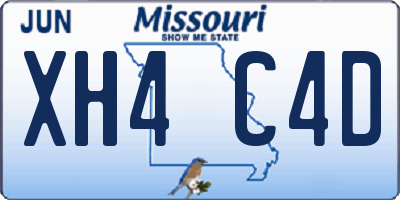 MO license plate XH4C4D