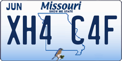 MO license plate XH4C4F