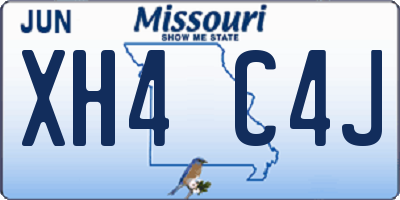 MO license plate XH4C4J