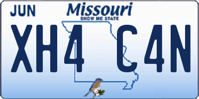 MO license plate XH4C4N