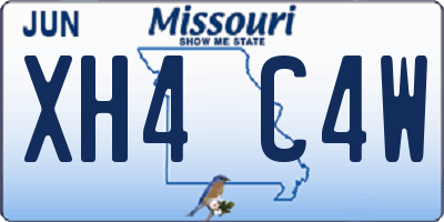 MO license plate XH4C4W