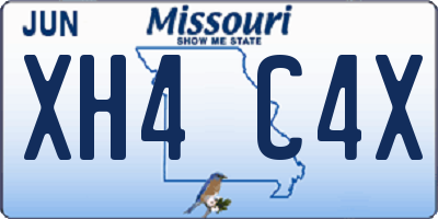 MO license plate XH4C4X