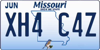 MO license plate XH4C4Z