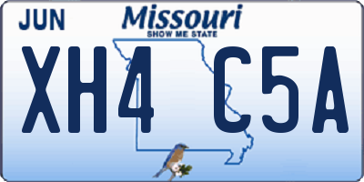 MO license plate XH4C5A
