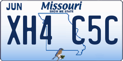 MO license plate XH4C5C