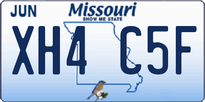 MO license plate XH4C5F