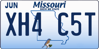 MO license plate XH4C5T
