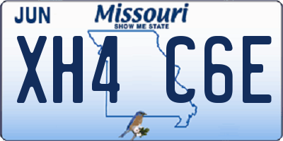 MO license plate XH4C6E