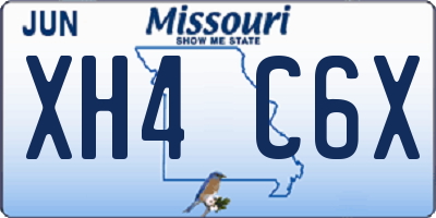 MO license plate XH4C6X