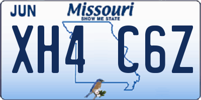 MO license plate XH4C6Z