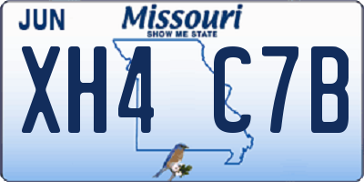 MO license plate XH4C7B