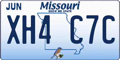 MO license plate XH4C7C
